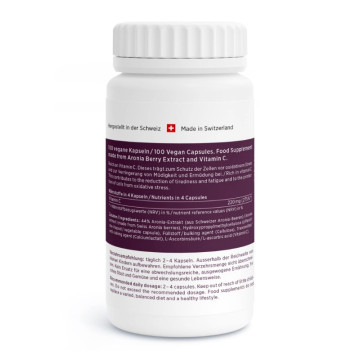 Kingnature Aronia Vida Kapseln 100 Rückansicht